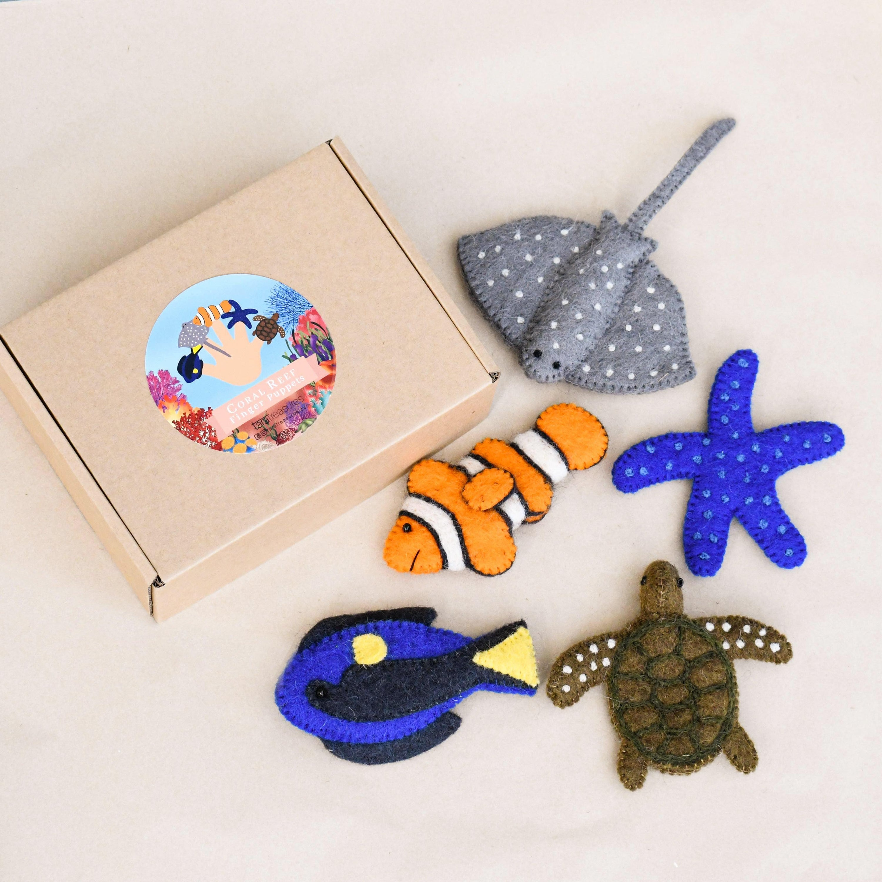 Tara Treasures - Australian Coral Reef Finger Puppets Set