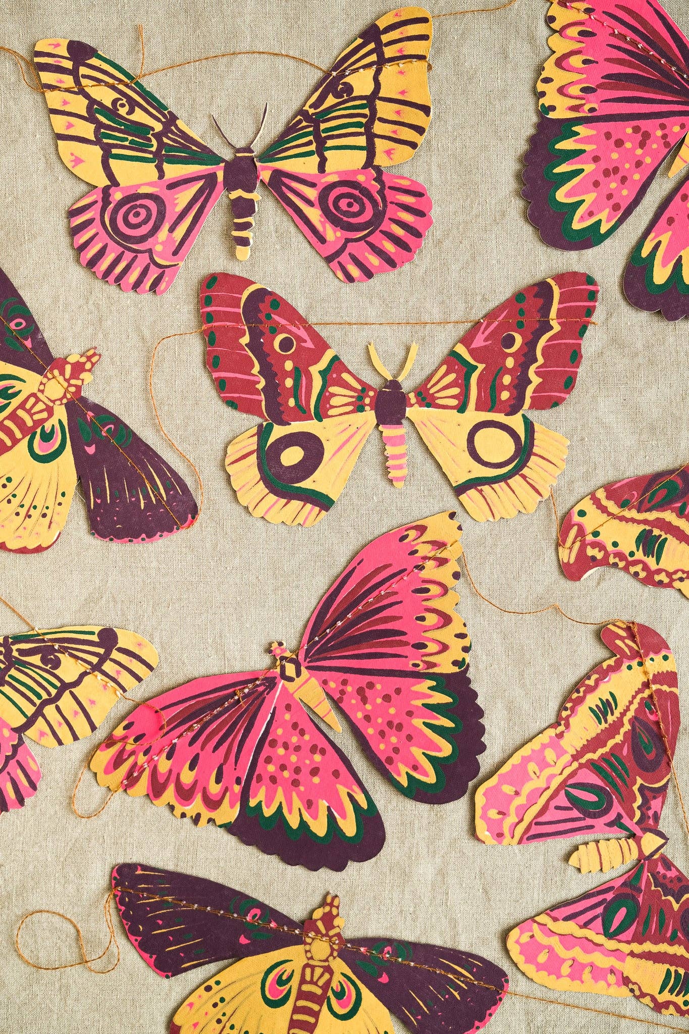 East End Press - Colourful Butterflies Sewn Garland