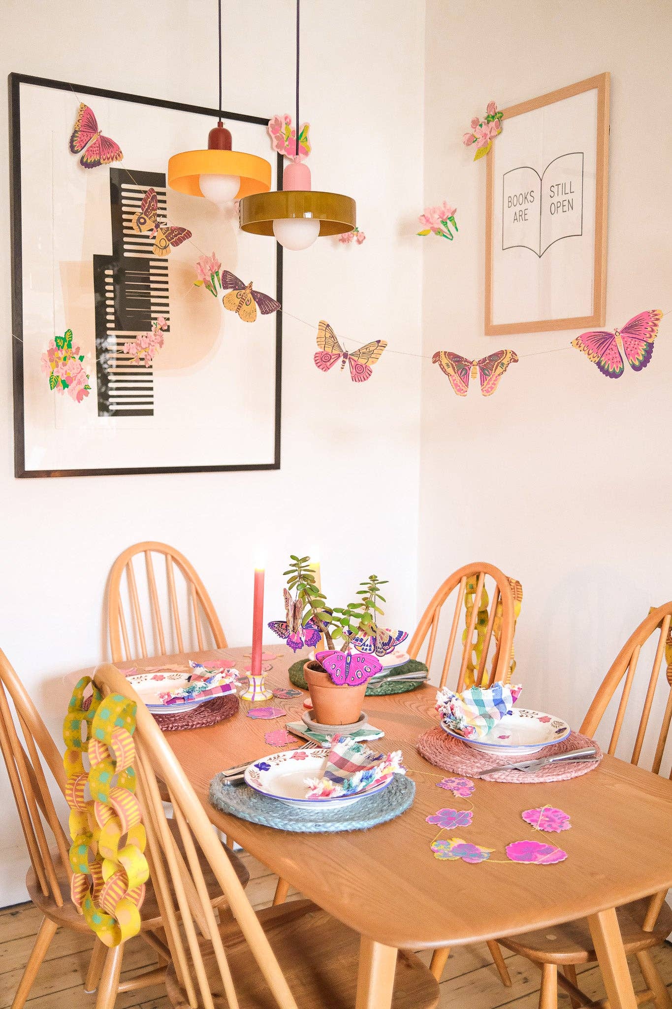 East End Press - Colourful Butterflies Sewn Garland