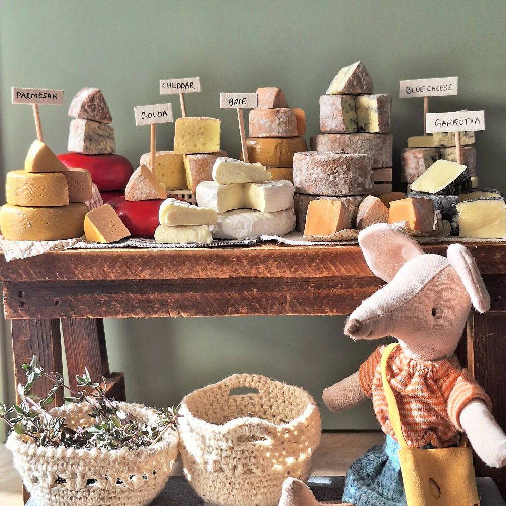 Ratatouille Miniatures - Aged Vintage Cheddar Wheel with cut wedge