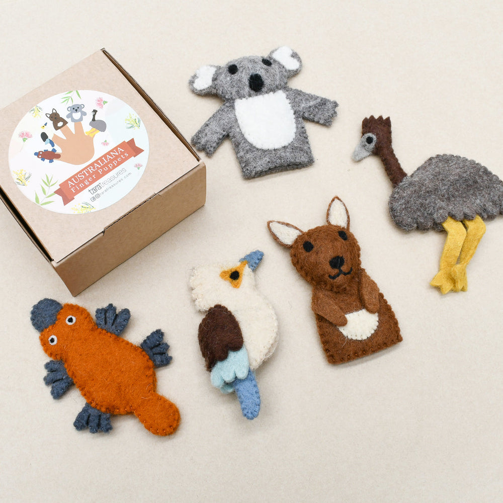 Tara Treasures - Australia Animals Finger Puppets Set A