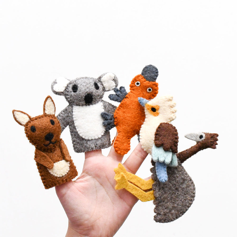 Tara Treasures - Australia Animals Finger Puppets Set A