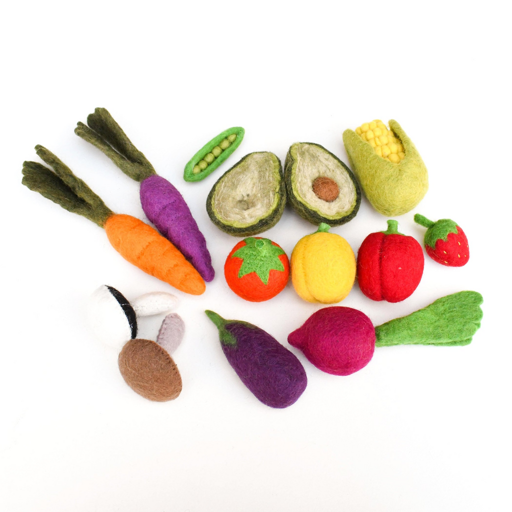 Tara Treasures - Felt Vegetables & Fruit - Set A (14 pc)