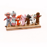 Tara Treasures - Finger Puppet Stand Wooden (7 rods)