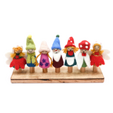 Tara Treasures - Finger Puppet Stand Wooden (7 rods)