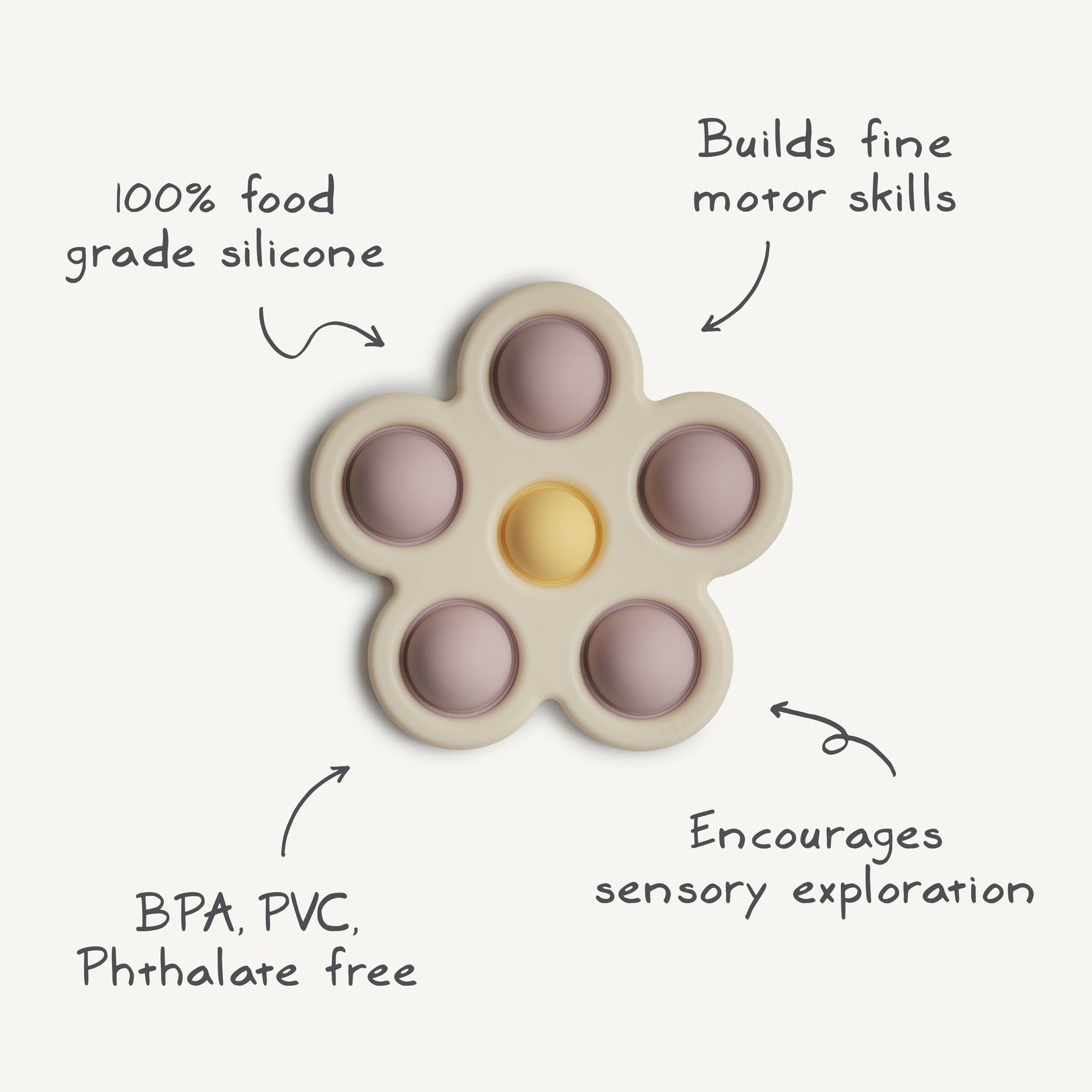 Mushie - Flower Press Toy - Dried Thyme/Natural/Shifting Sands