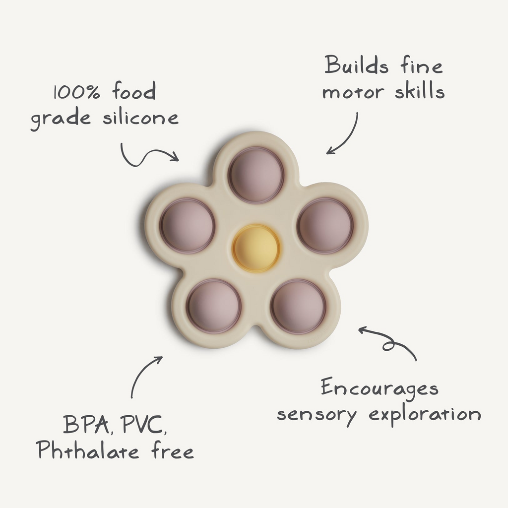 Mushie - Flower Press Toy - Dried Thyme/Natural/Shifting Sands