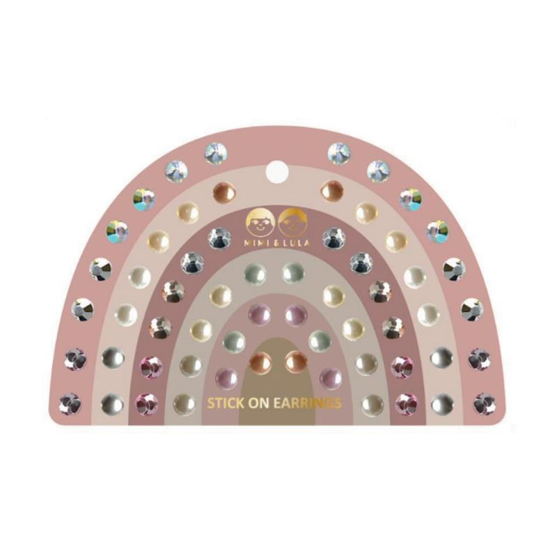 Mimi & Lula - Pink Gem & Pearl Stick On Earrings