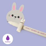 Legami - Erasable Gel Pen - Bunny - Purple Ink