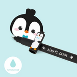 Legami - Erasable Gel Pen - Penguin - Turquoise Ink