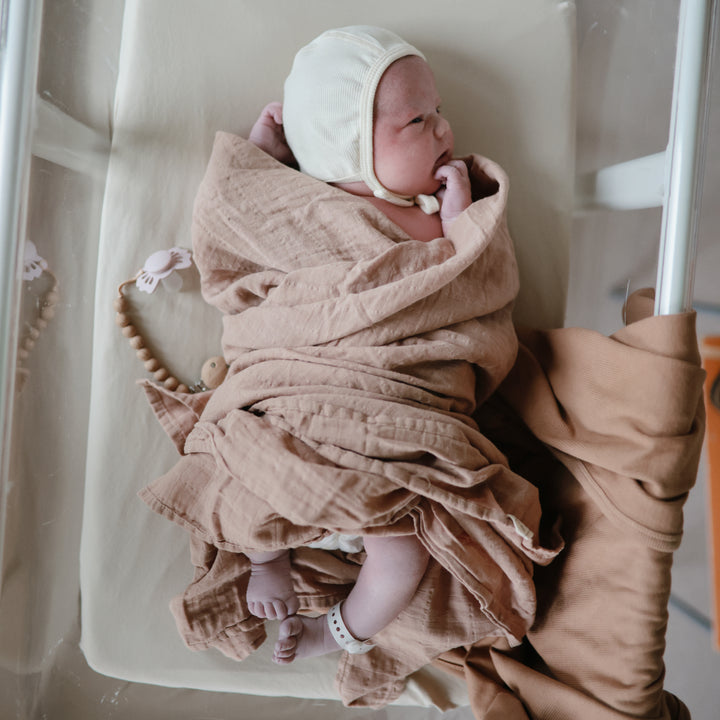 Mushie - Swaddle Organic Cotton Muslin - Natural