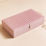 Quilted Velvet Jewellery Box Large - Pink