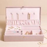 Quilted Velvet Jewellery Box Large - Pink