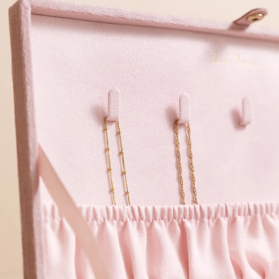 Quilted Velvet Jewellery Box Large - Pink