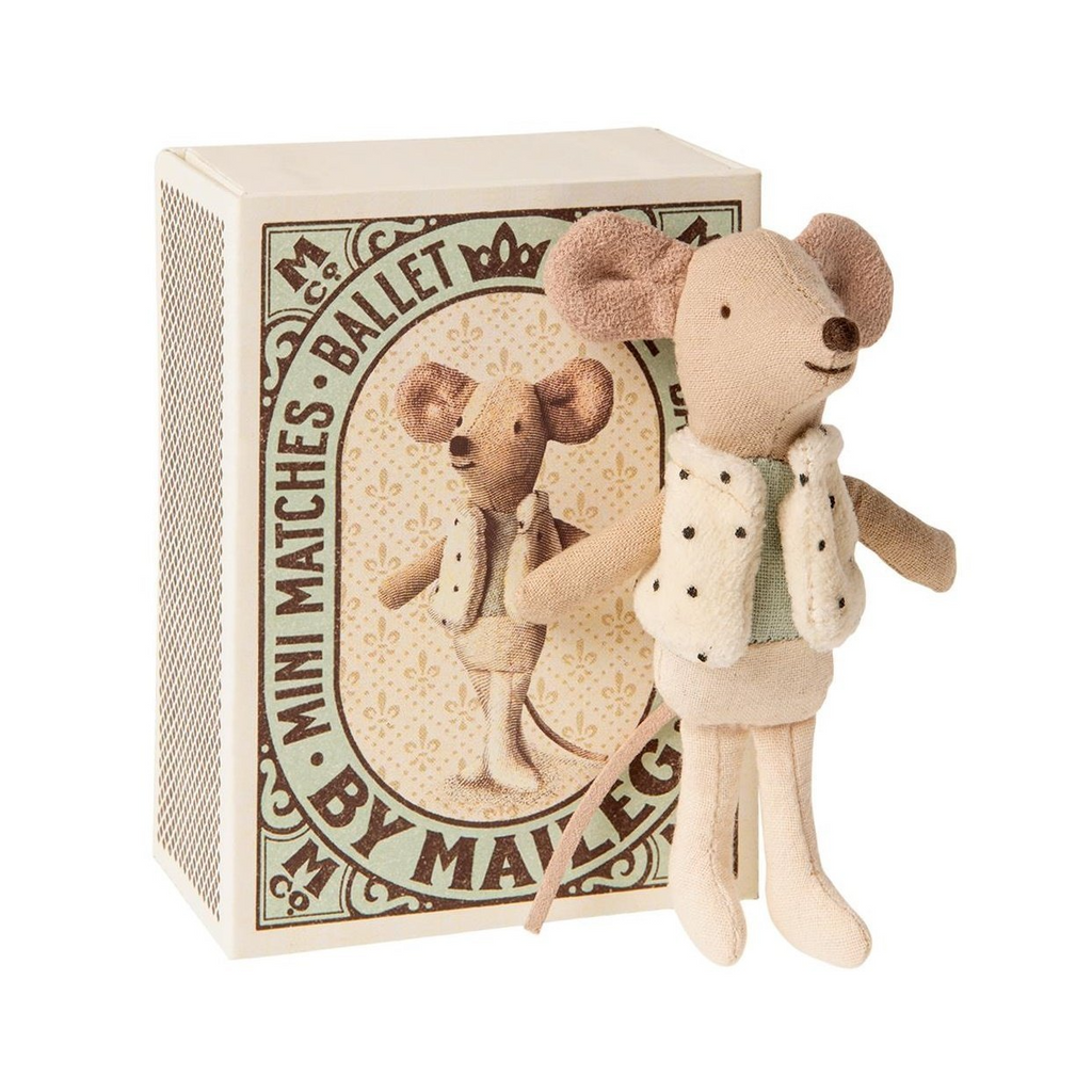MAILEG - LITTLE BROTHER DANCER MOUSE IN MATCHBOX