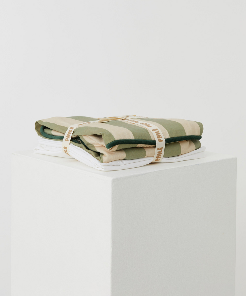 Philé - Striped Toddler Lounger - Green