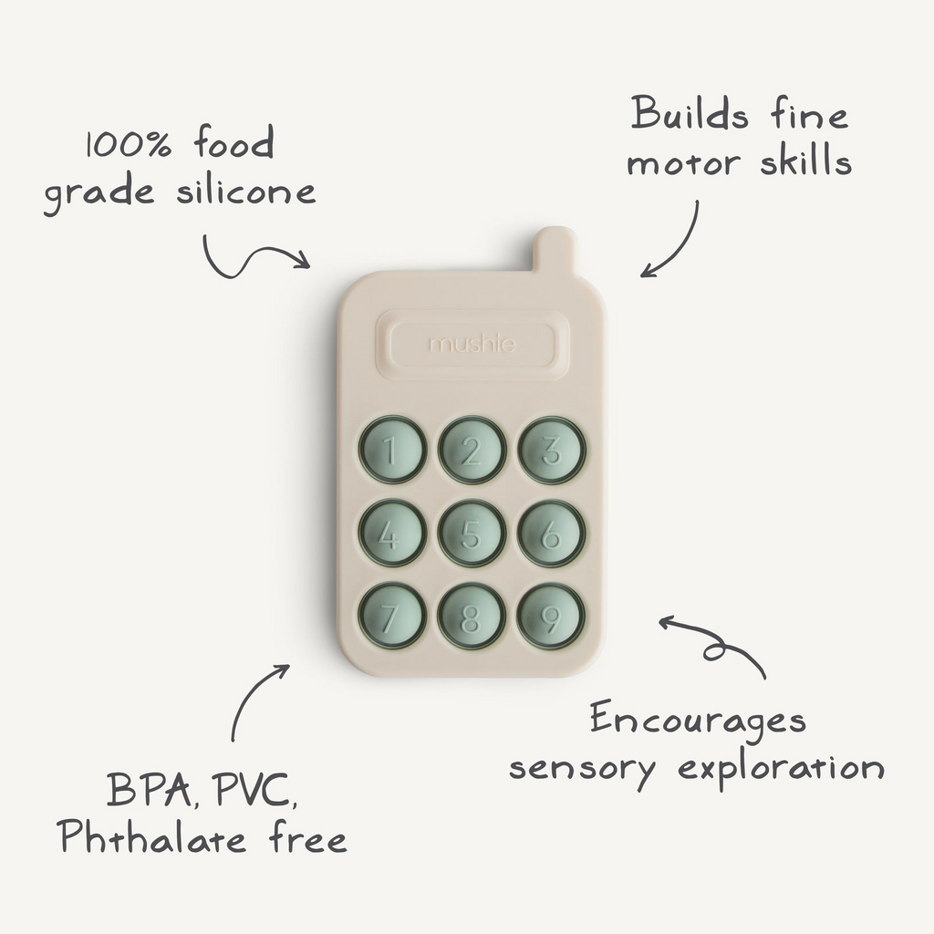 Mushie - Phone Press Toy - Cambridge Blue