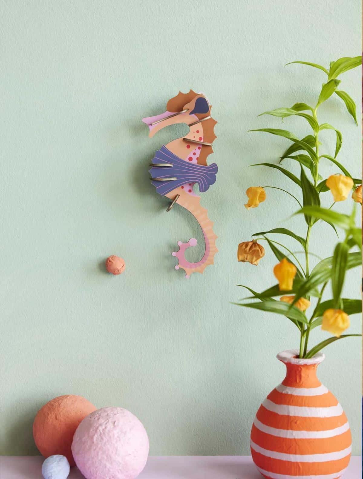Studio Roof - Wall Art Sea Creatures - Pink Seahorse