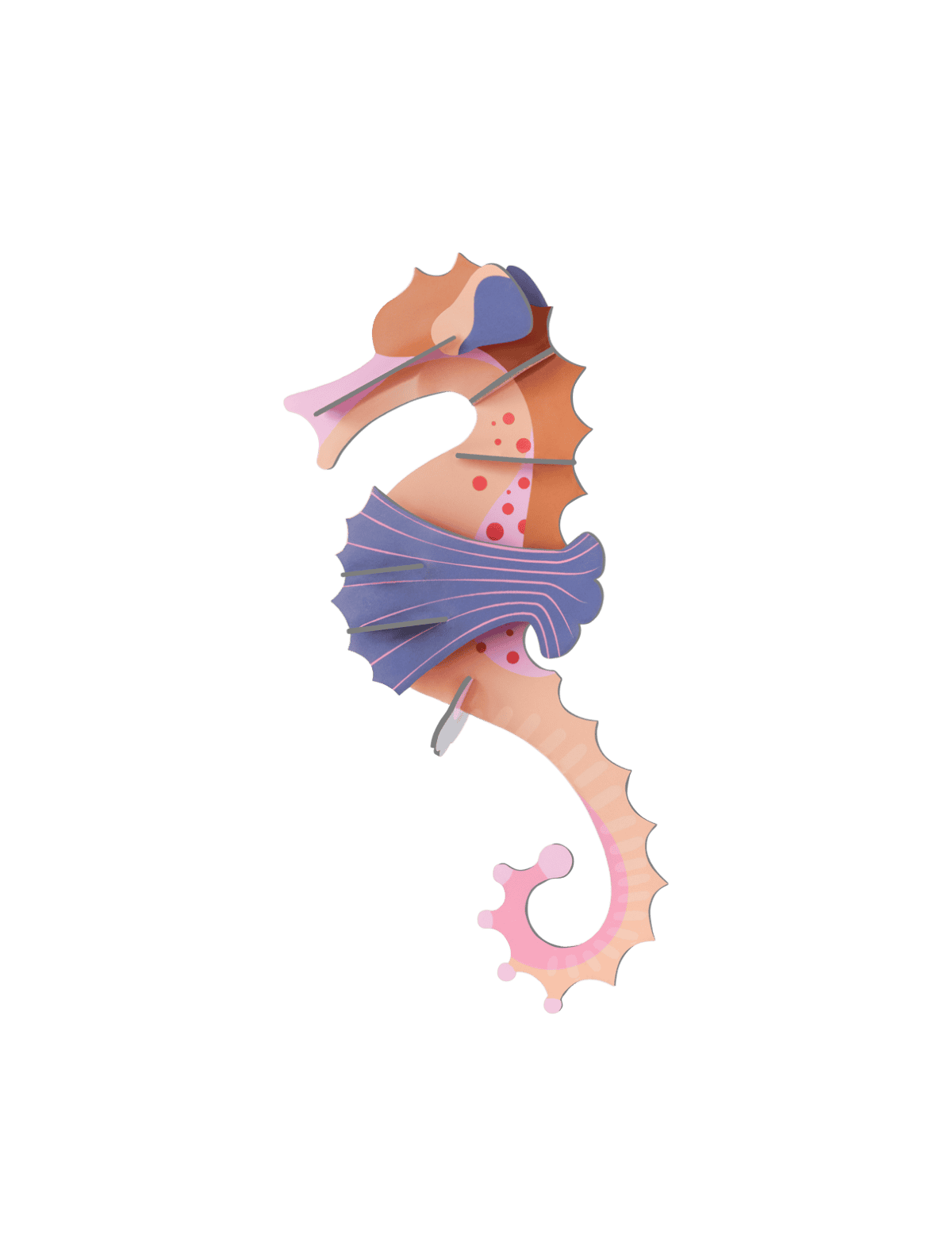 Studio Roof - Wall Art Sea Creatures - Pink Seahorse