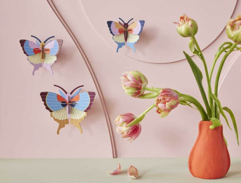 Studio Roof- Set Of 3 Plum Fringe Butterflies