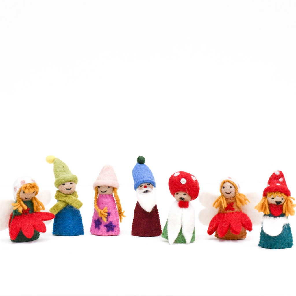 Tara Treasures - Fairies & Gnomes Finger Puppet Set