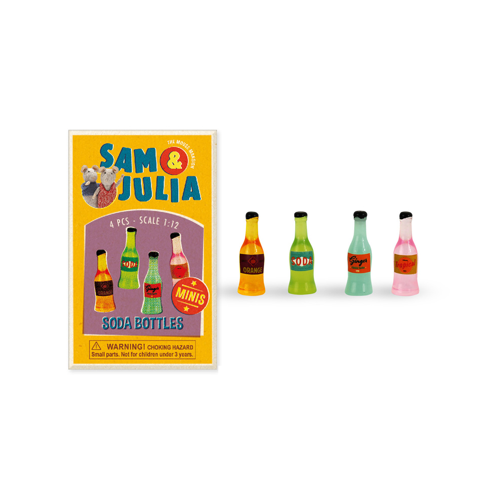 Sam & Julia - Mini Doll House Accessories - Soda Bottles