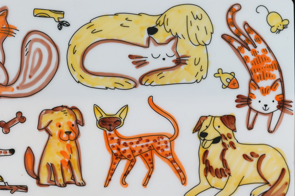 SCRIBBLE MAT MINI - CATS & DOGS