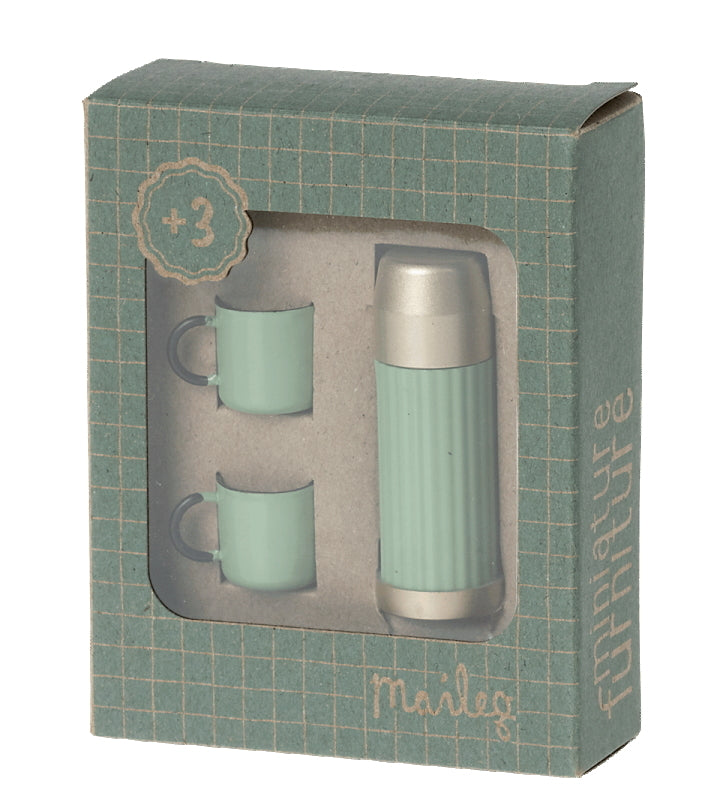 Maileg - Miniature Thermos & Cups - Mint