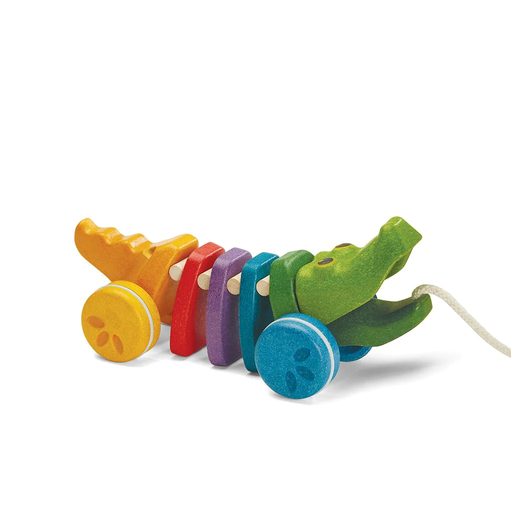 Plan Toys - Rainbow Alligator Pull Along