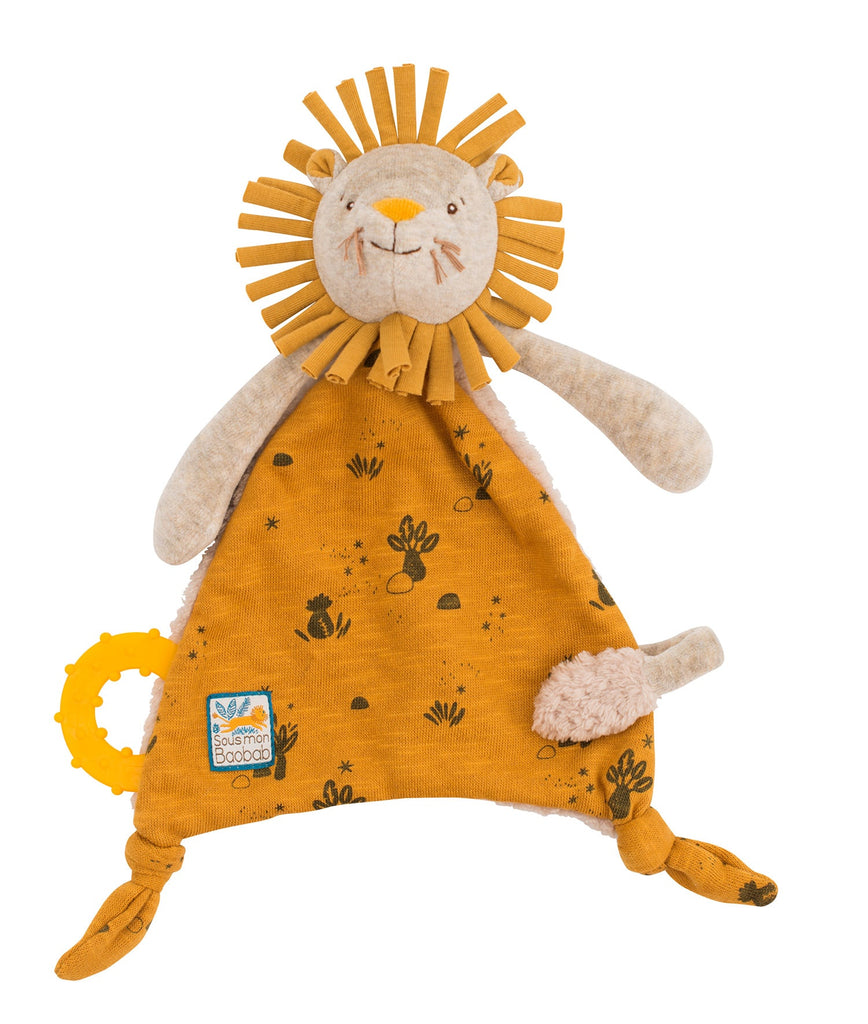 Moulin Roty - Sous Mon Baobab - Lion Comforter With Pacifier Holder