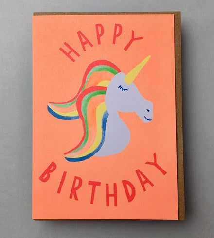 Neon Unicorn - Happy Birthday