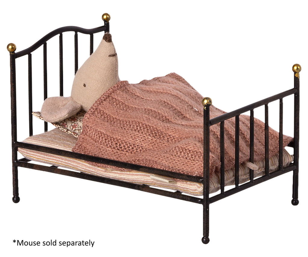 Maileg - Vintage Bed Anthracite - Mouse