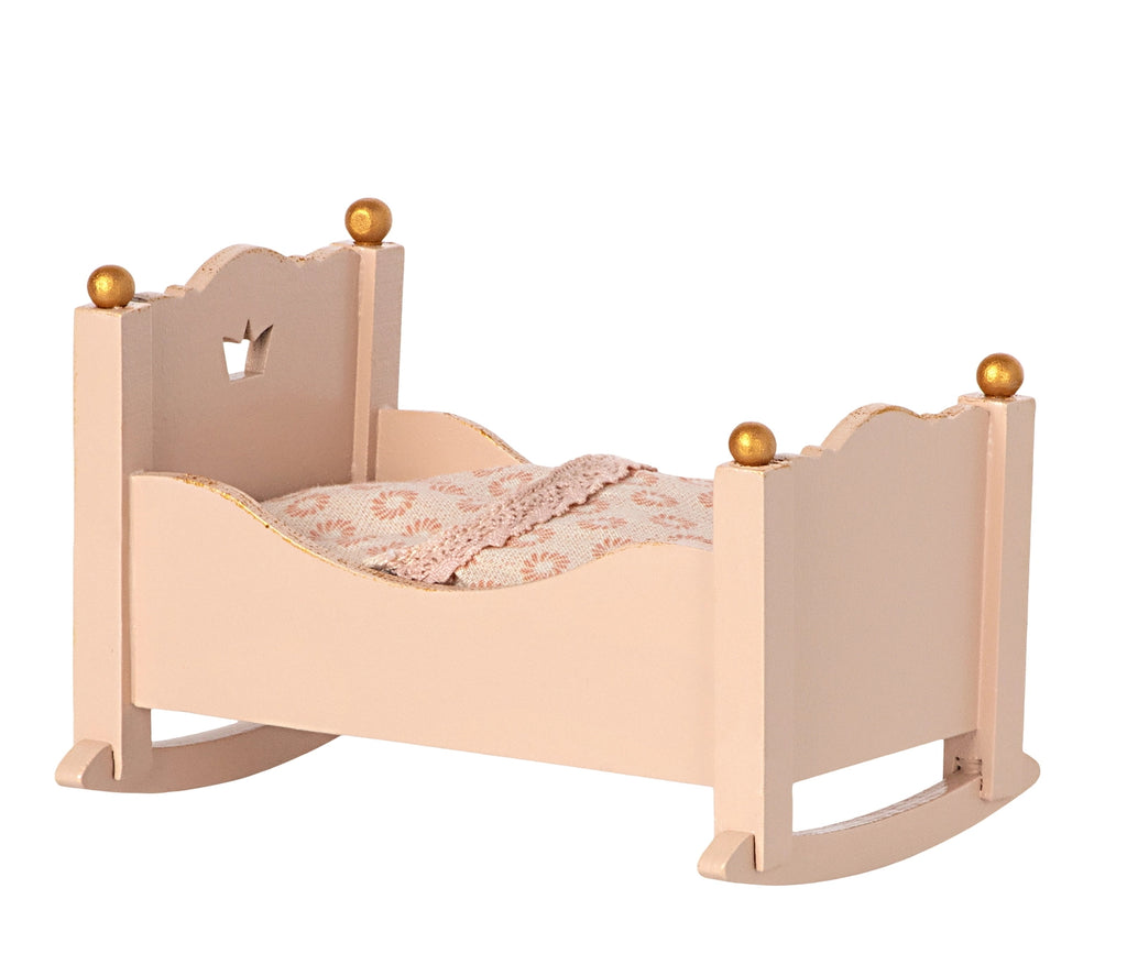 Maileg - Cradle Baby Mouse Rose