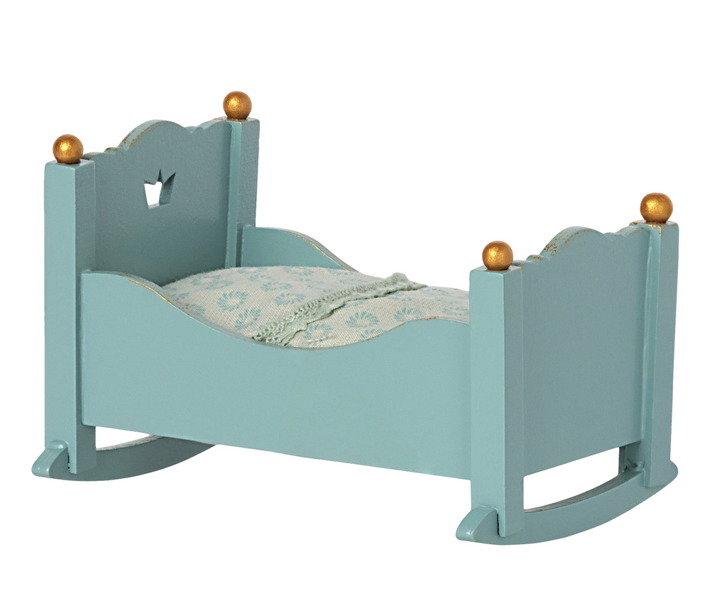 Maileg - Cradle Baby Mouse Blue