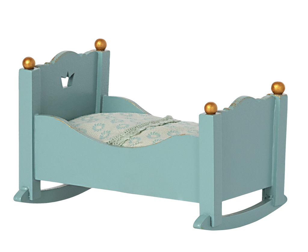 MAILEG - CRADLE BABY MOUSE BLUE