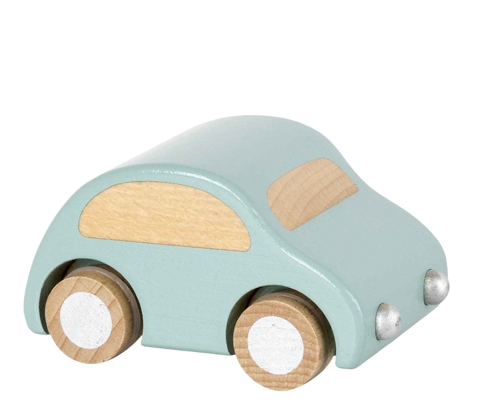 Wooden Pull Back Car - Light Blue