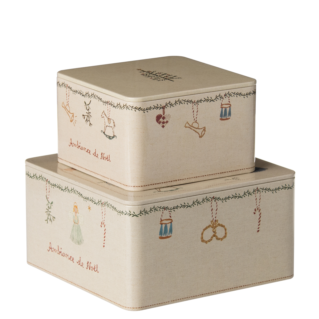 MAILEG - AMBIANCE DE NOEL METAL BOXES 2PC