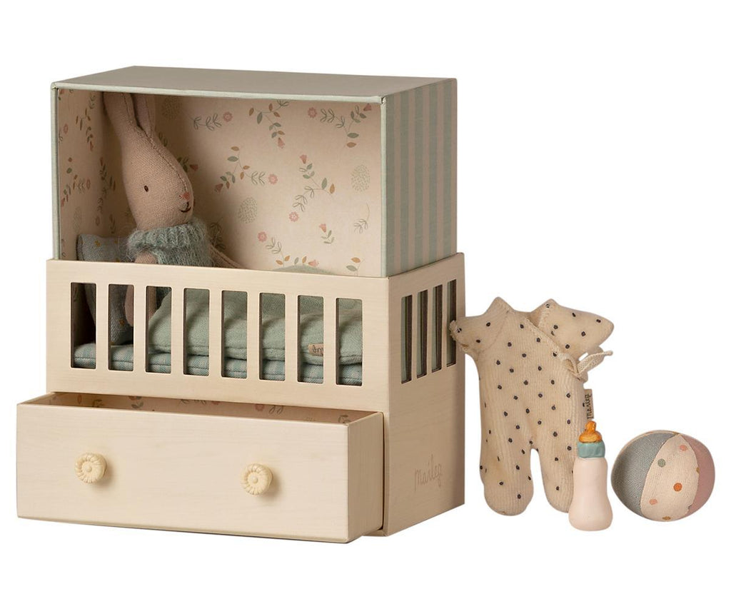 MAILEG - BABY ROOM WITH MICRO BUNNY - BLUE