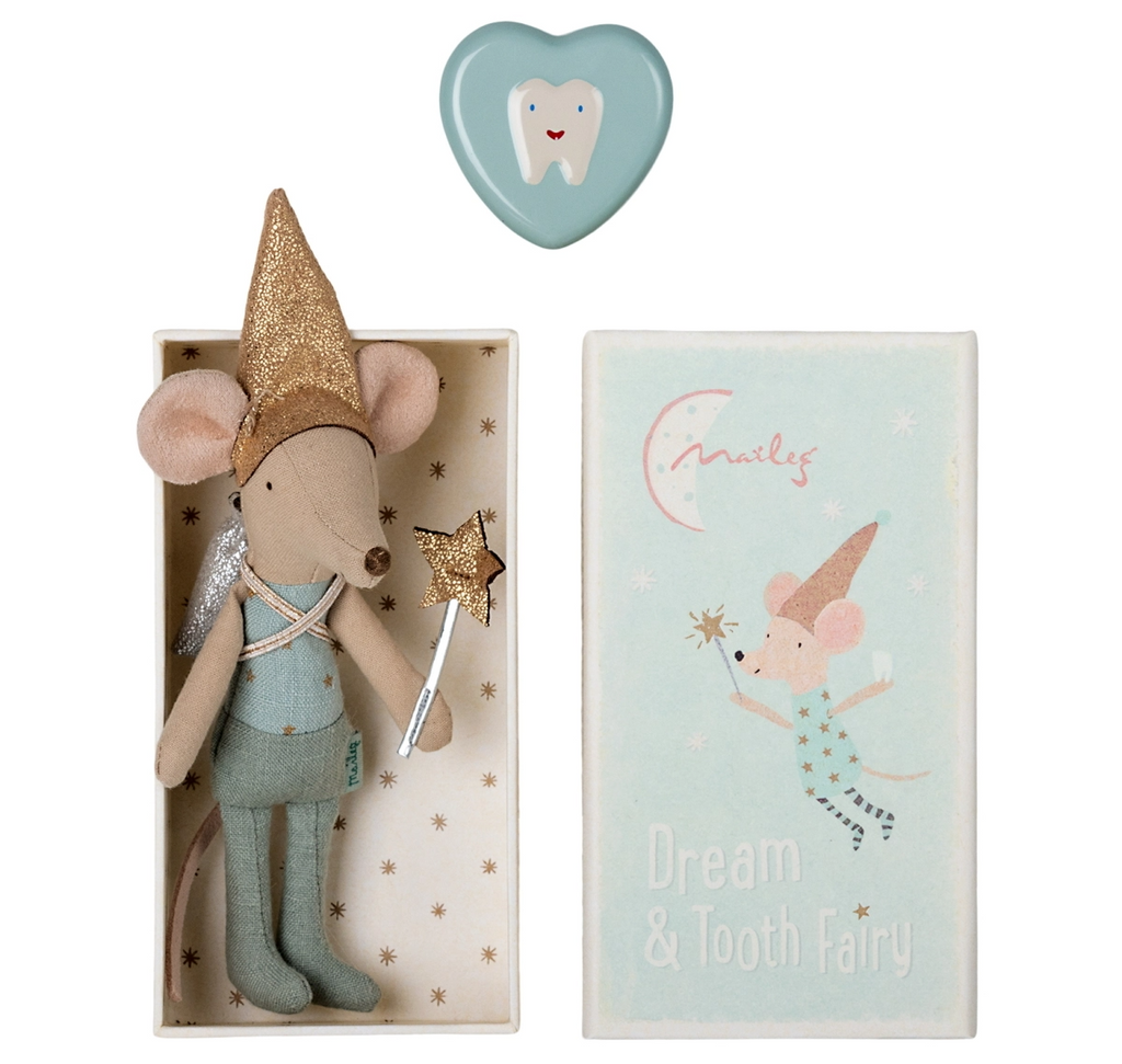 MAILEG - TOOTH FAIRY MOUSE IN BOX - BLUE