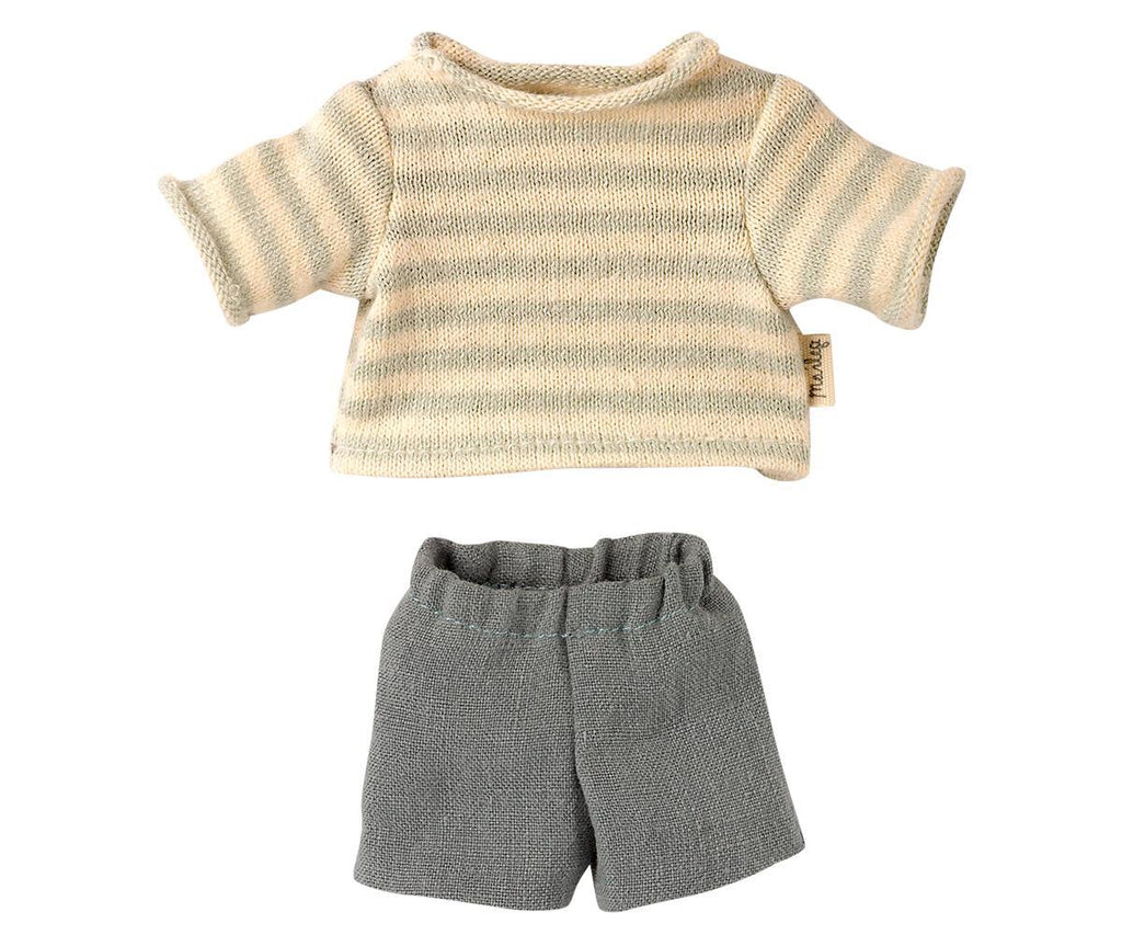 Maileg - Teddy Juniory - Striped Knit Top & Shorts