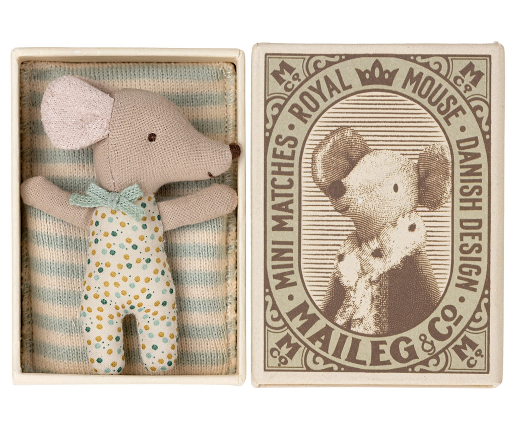 MAILEG - BABY MOUSE SLEEPY/WAKEY - BLUE