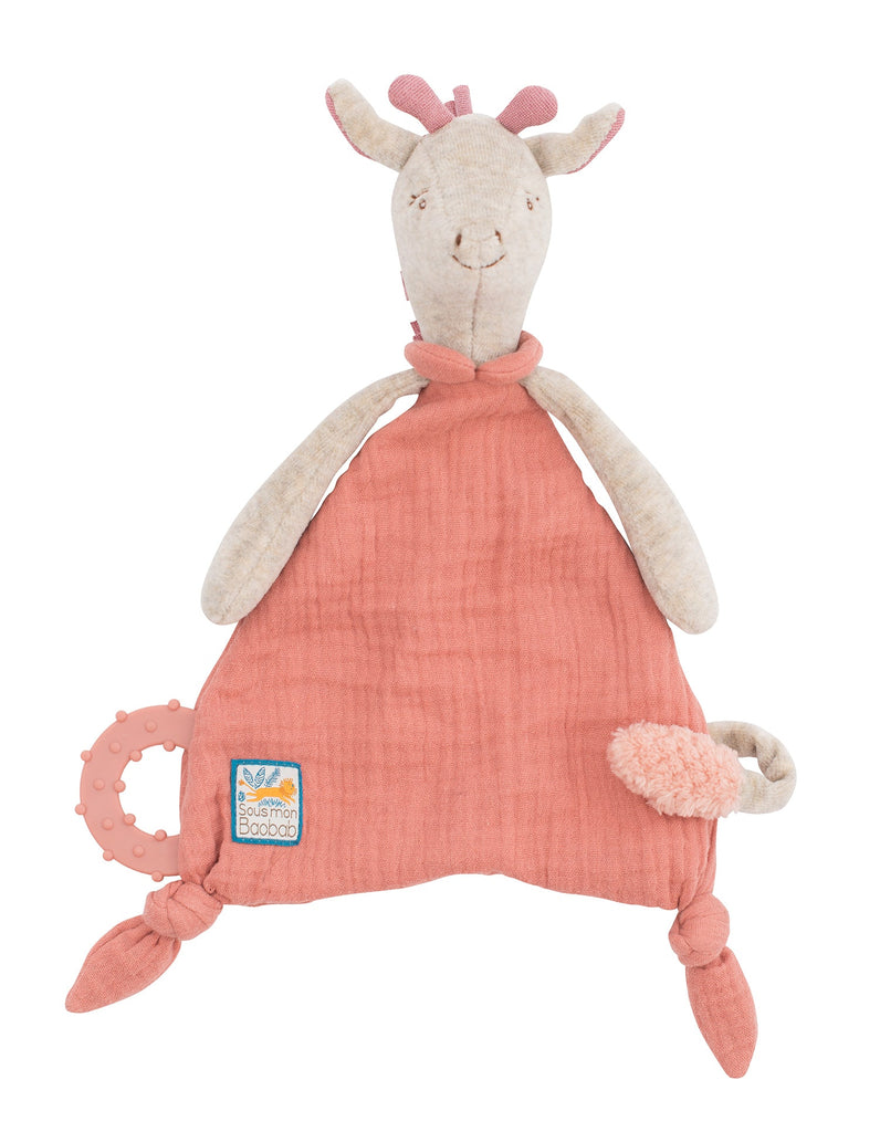 SOUS MON BAOBAB - GIRAFFE COMFORTER with PACIFIER HOLDER