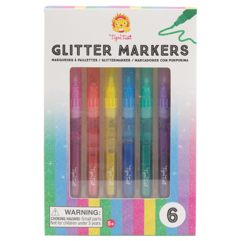 GLITTER MARKERS - 6pc