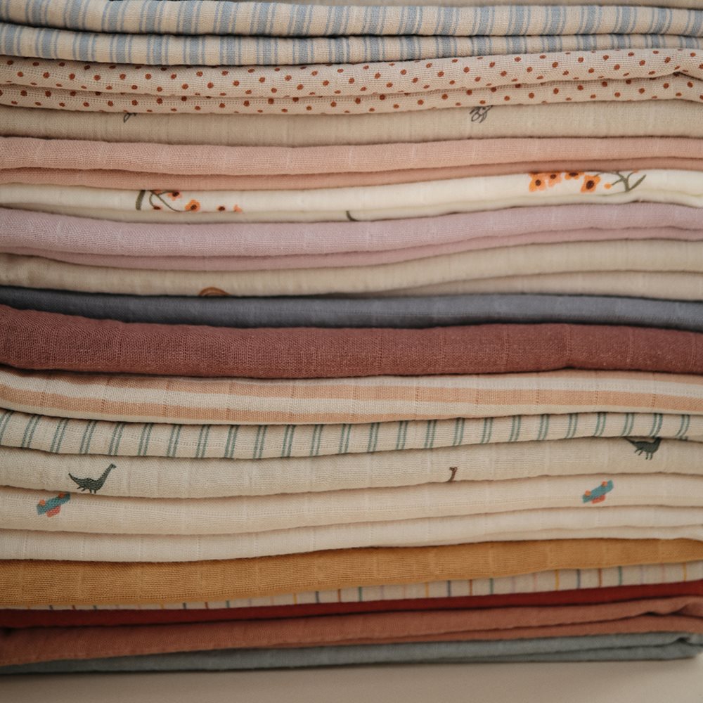 Mushie Swaddle Organic Cotton - Rocket Ship
