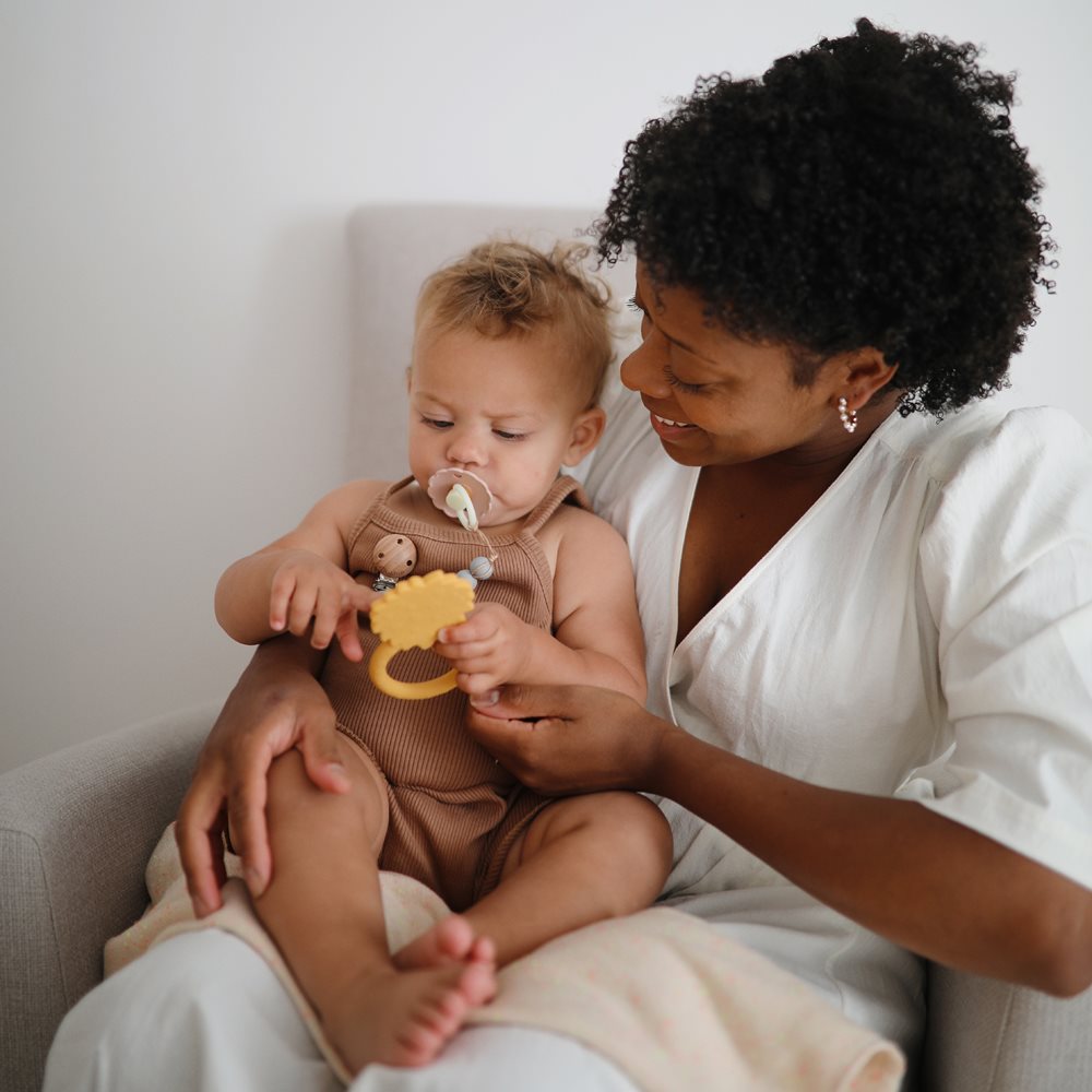 Mushie Teether - Lion - Soft Yellow