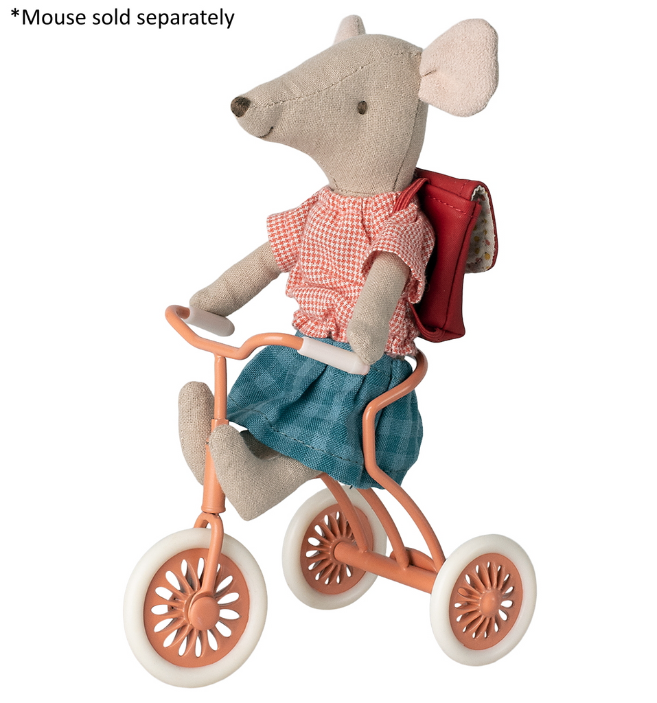 MAILEG - ABRI Á TRICYCLE FOR MOUSE - CORAL