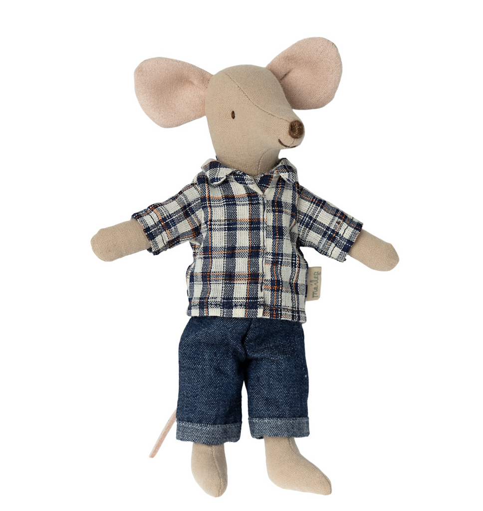 Dad Clothes For Mouse - Blue Check