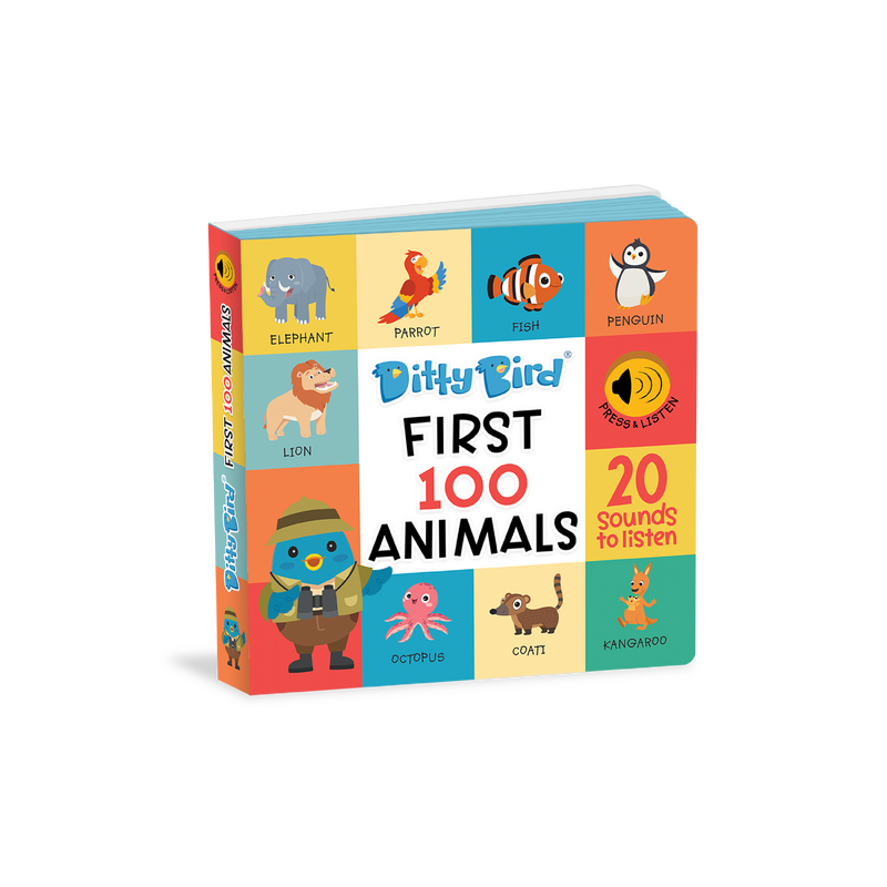 DITTY BIRD - SOUND BOARD BOOK - FIRST 100 ANIMALS