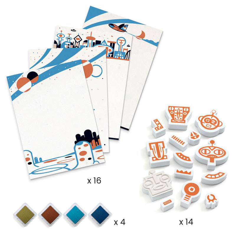 STAMP SET - ALIEN ROBOTS