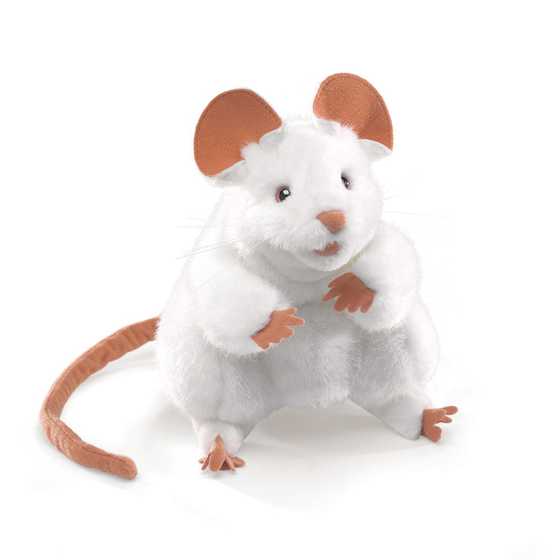 WHITE MOUSE HAND PUPPET